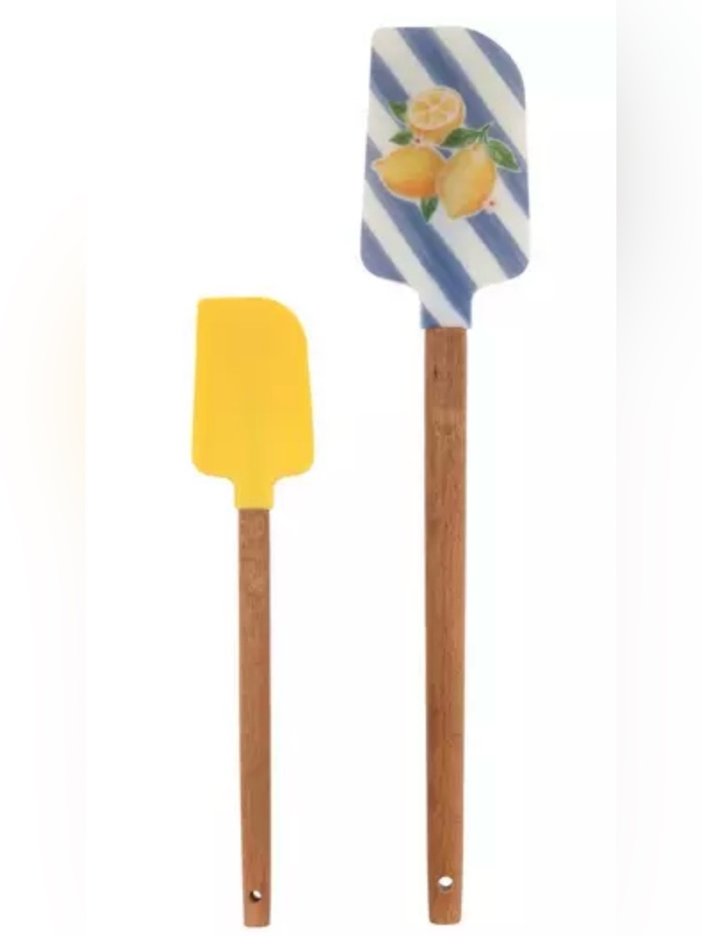 Lemons & Stripes Spatula Set with Wooden Handles ~ New